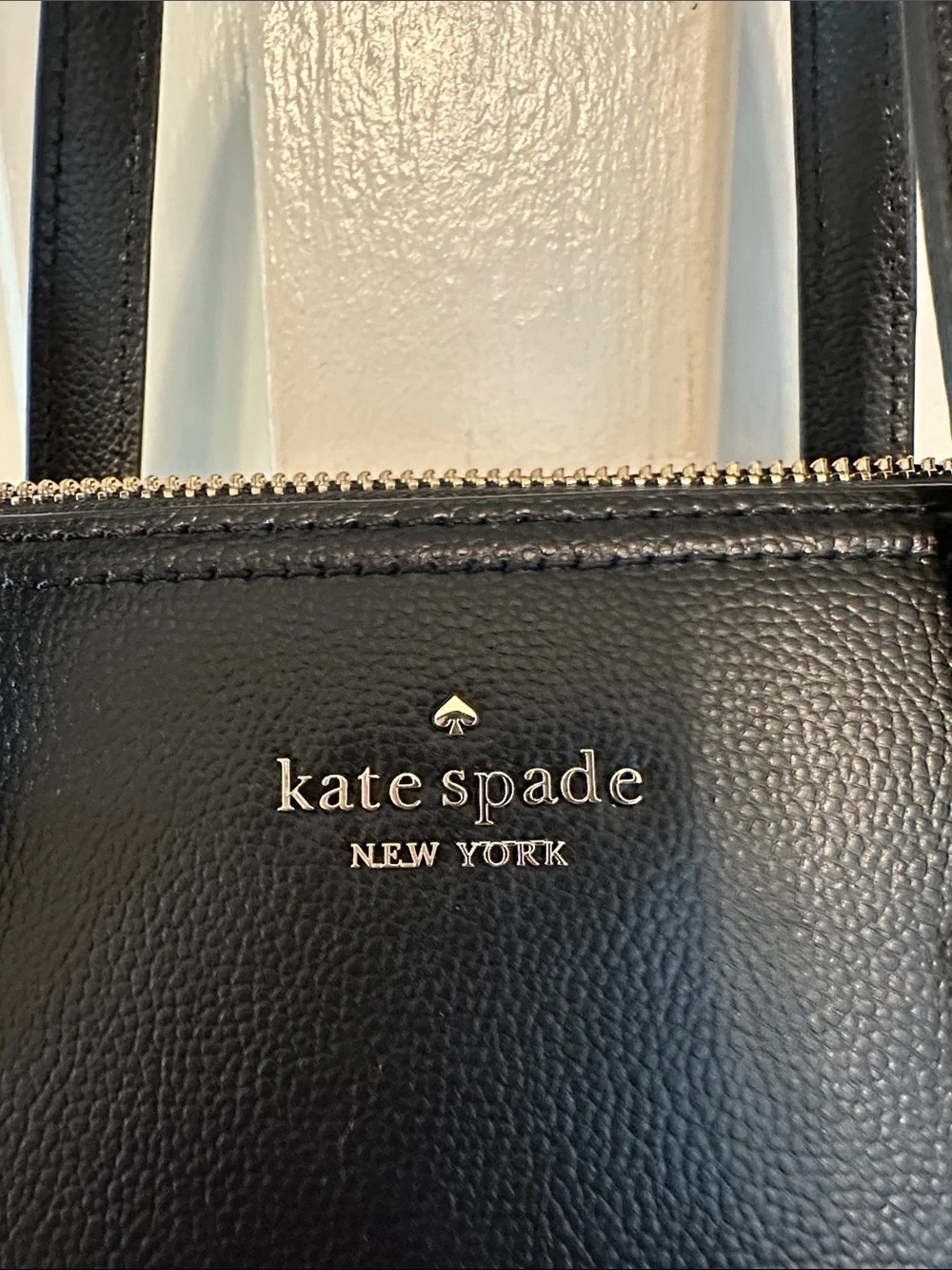 Kate Spake Black Leather Dome Satchel with Removable Strap